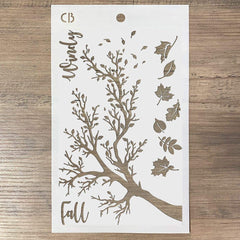 Ciao Bella Texture Stencil 5"x8" Windy Fall-2