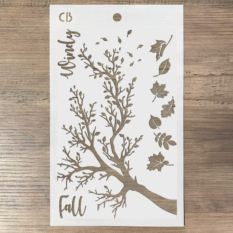 Ciao Bella Texture Stencil 5"x8" Windy Fall-2