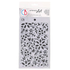 Ciao Bella Texture Stencil 5"x8" Winter Flowers-1