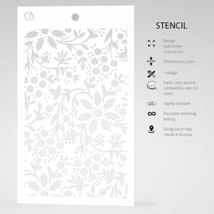 Ciao Bella Texture Stencil 5"x8" Winter Flowers-5