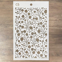 Ciao Bella Texture Stencil 5"x8" Winter Berries-2