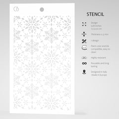 Ciao Bella Texture Stencil 5"x8" Snowflakes-5