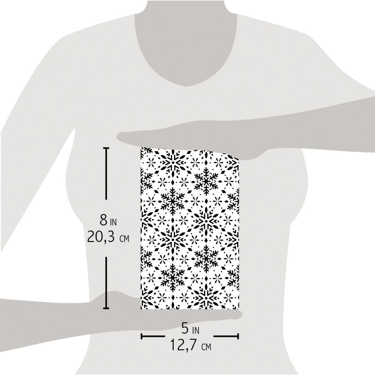 Ciao Bella Texture Stencil 5"x8" Snowflakes-4