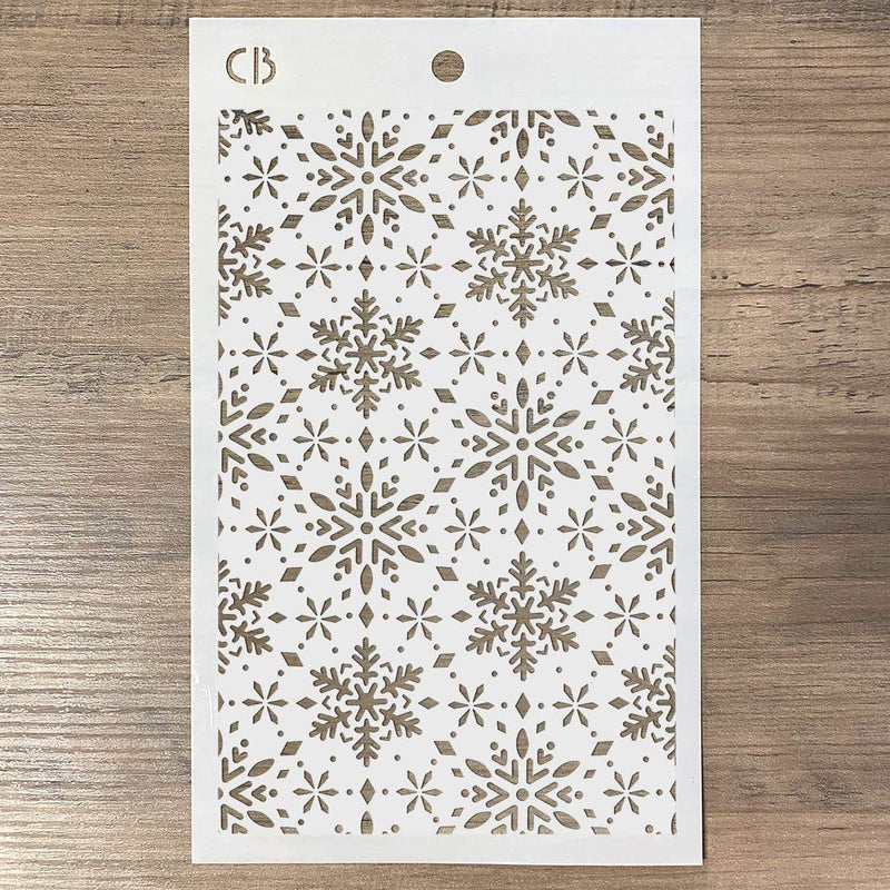 Ciao Bella Texture Stencil 5"x8" Snowflakes-2