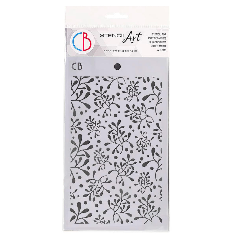 Ciao Bella Texture Stencil 5"x8" Mistletoe-1