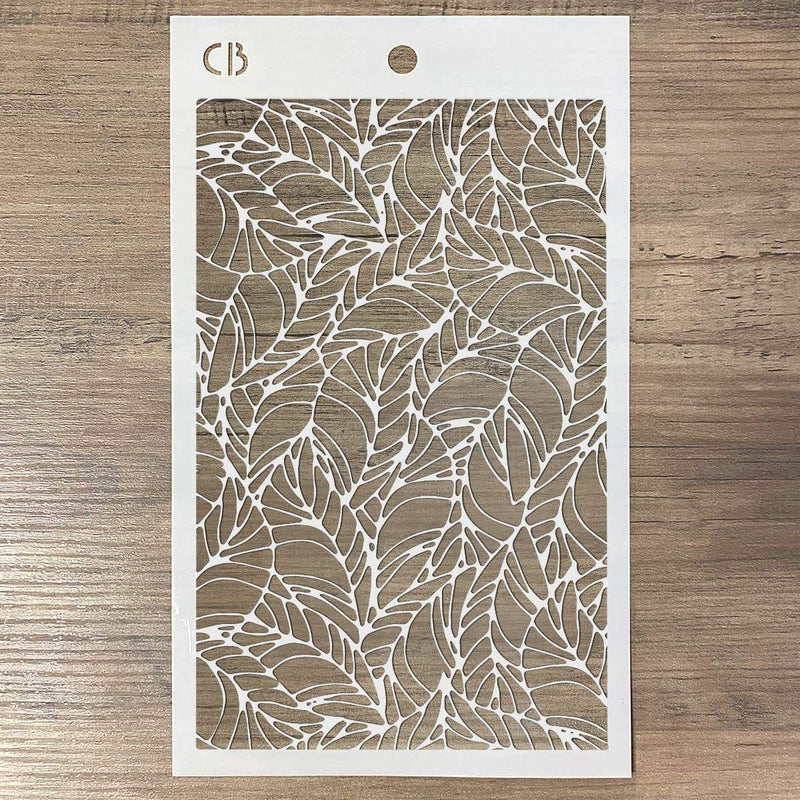 Ciao Bella Texture Stencil 5"x8" Wavy Leaves-2
