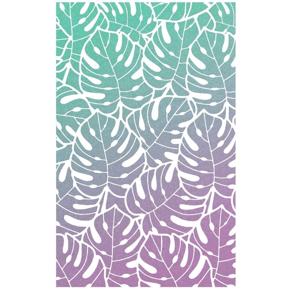 Ciao Bella Texture Stencil 5"x8" Tropical Leaves-3