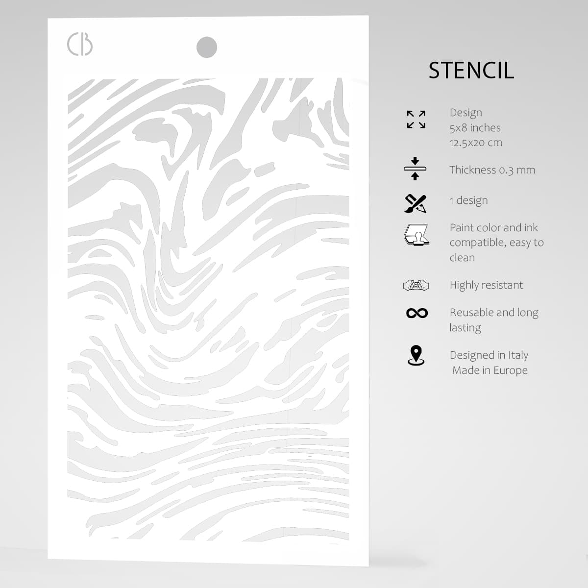 Ciao Bella Texture Stencil 5"x8" Marble-5