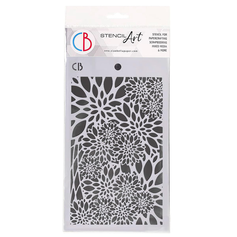 Ciao Bella Texture Stencil 5"x8" Poinsettia-1