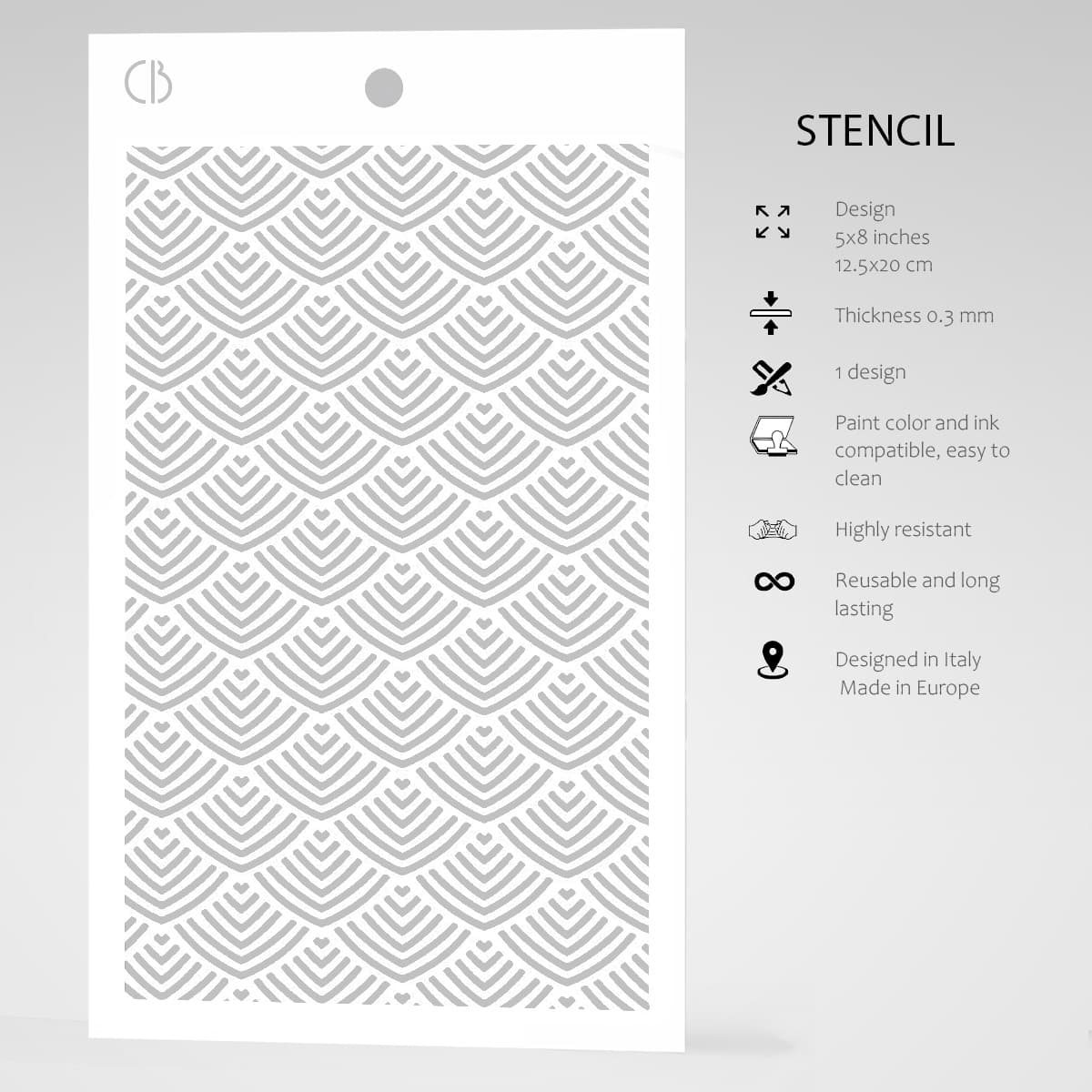 Ciao Bella Texture Stencil 5x8 Mermaid-5