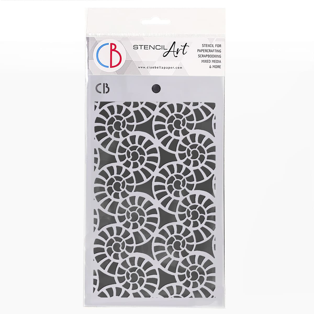 Ciao Bella Texture Stencil 5x8 Fossil Shells-1