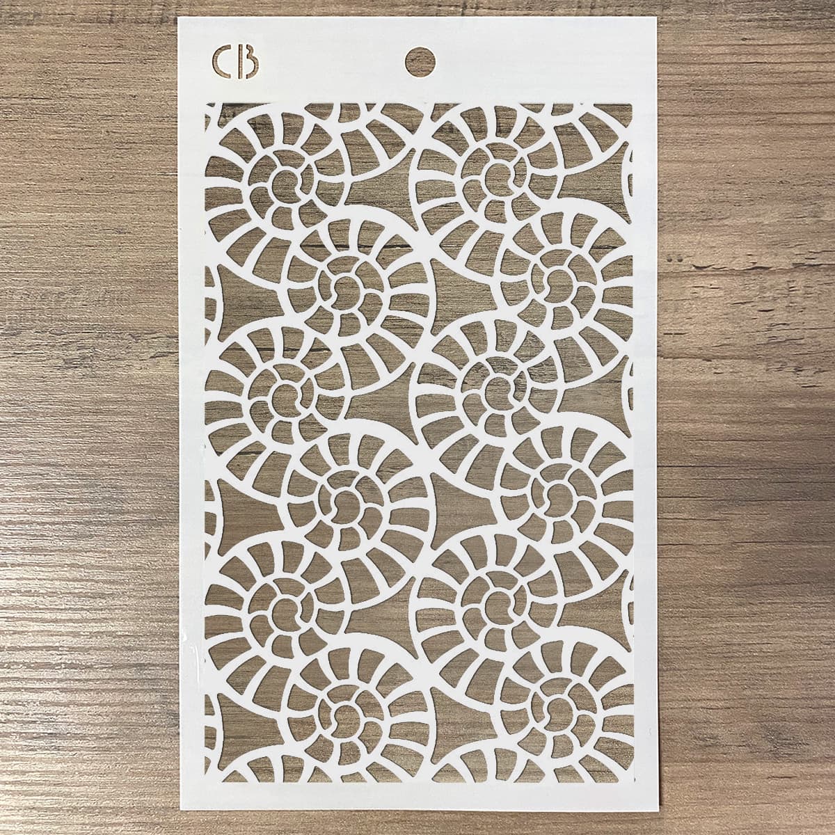 Ciao Bella Texture Stencil 5x8 Fossil Shells-3