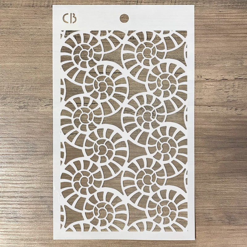 Ciao Bella Texture Stencil 5x8 Fossil Shells-3