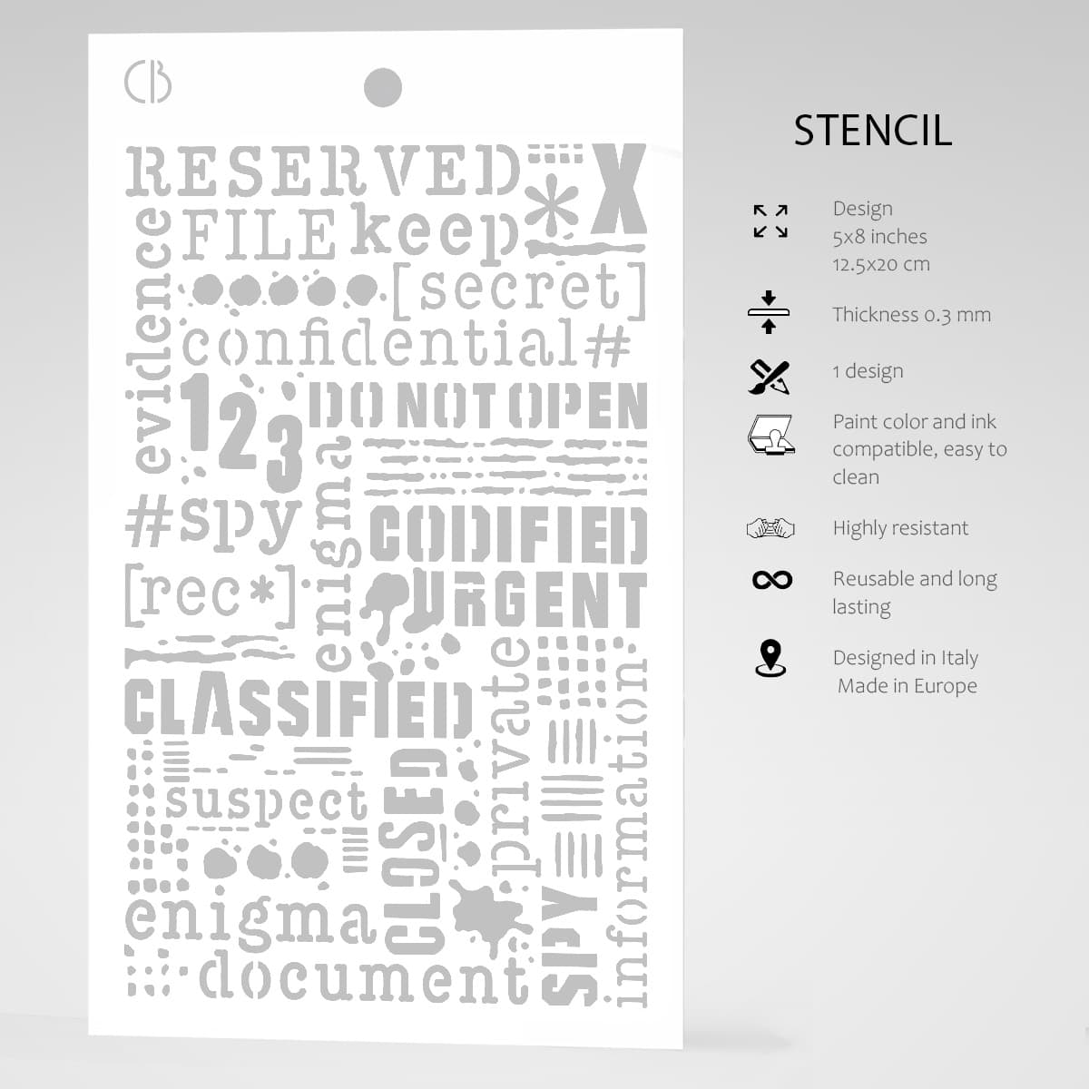 Ciao Bella Texture Stencil 5x8 Confidential-5