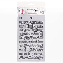 Ciao Bella Texture Stencil 5x8 Musical Score-1