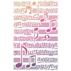 Ciao Bella Texture Stencil 5x8 Musical Score-2