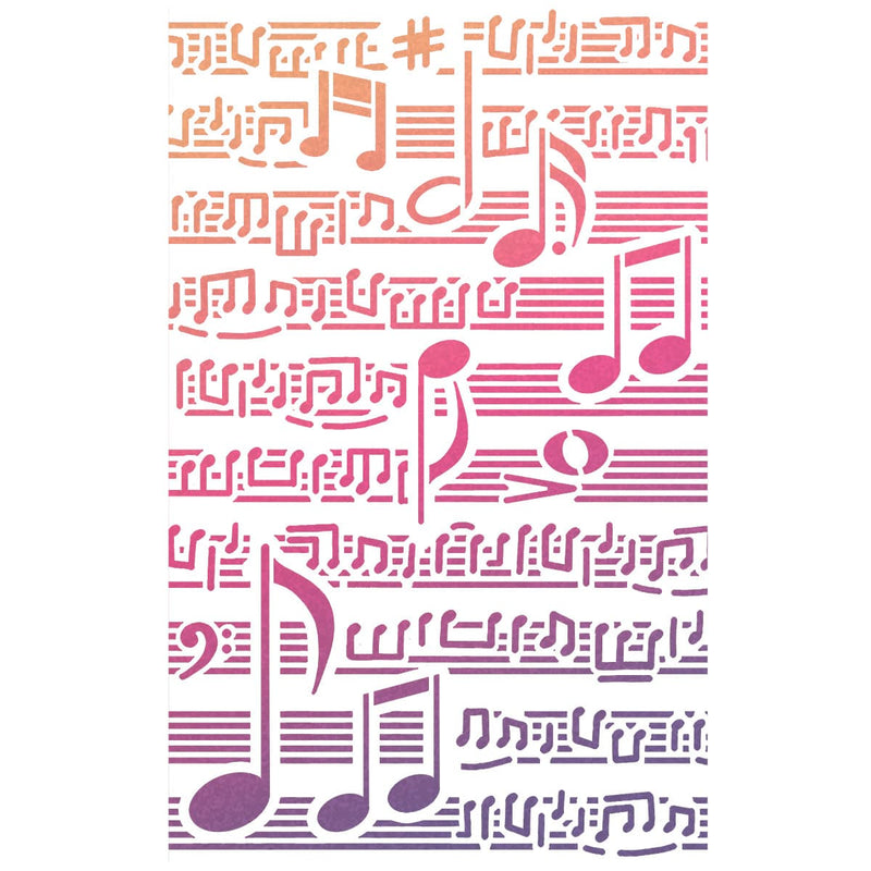 Ciao Bella Texture Stencil 5x8 Musical Score-2