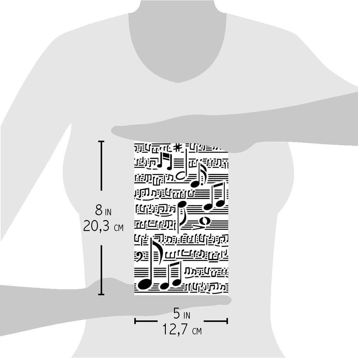 Ciao Bella Texture Stencil 5x8 Musical Score-4