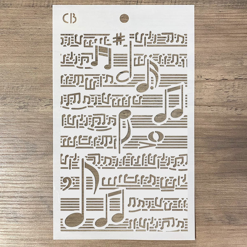 Ciao Bella Texture Stencil 5x8 Musical Score-3