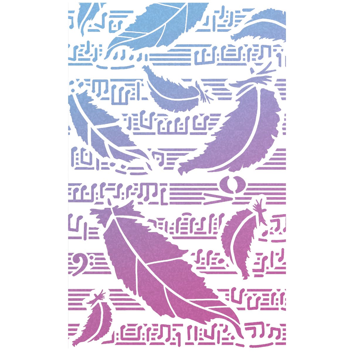 Ciao Bella Texture Stencil 5x8 Swan Feathers-2