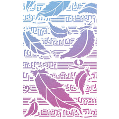 Ciao Bella Texture Stencil 5x8 Swan Feathers-2