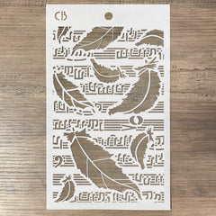 Ciao Bella Texture Stencil 5x8 Swan Feathers-3