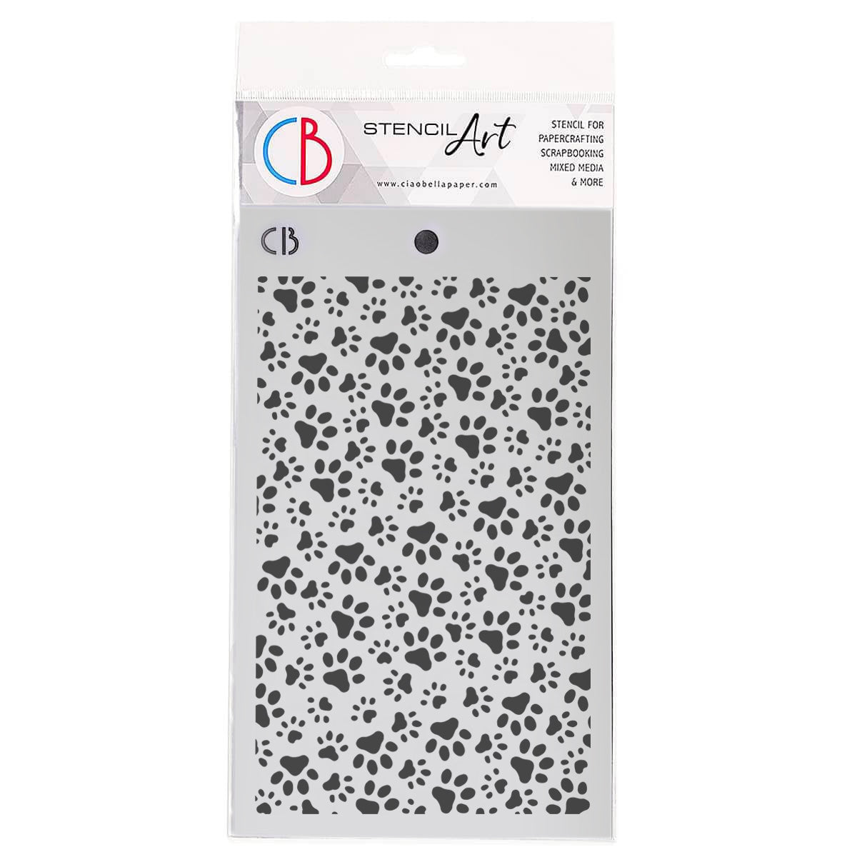 Ciao Bella Texture Stencil 5"x8" Doggy Prints-1