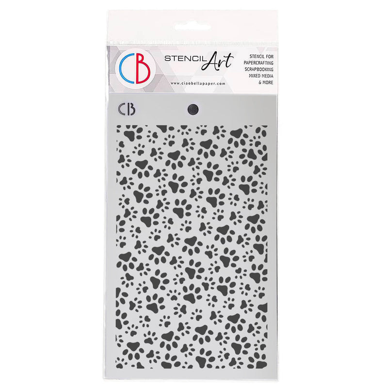 Ciao Bella Texture Stencil 5"x8" Doggy Prints-1