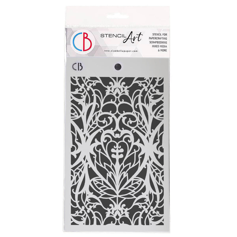 Ciao Bella Texture Stencil 5"x8" Secret Garden-1