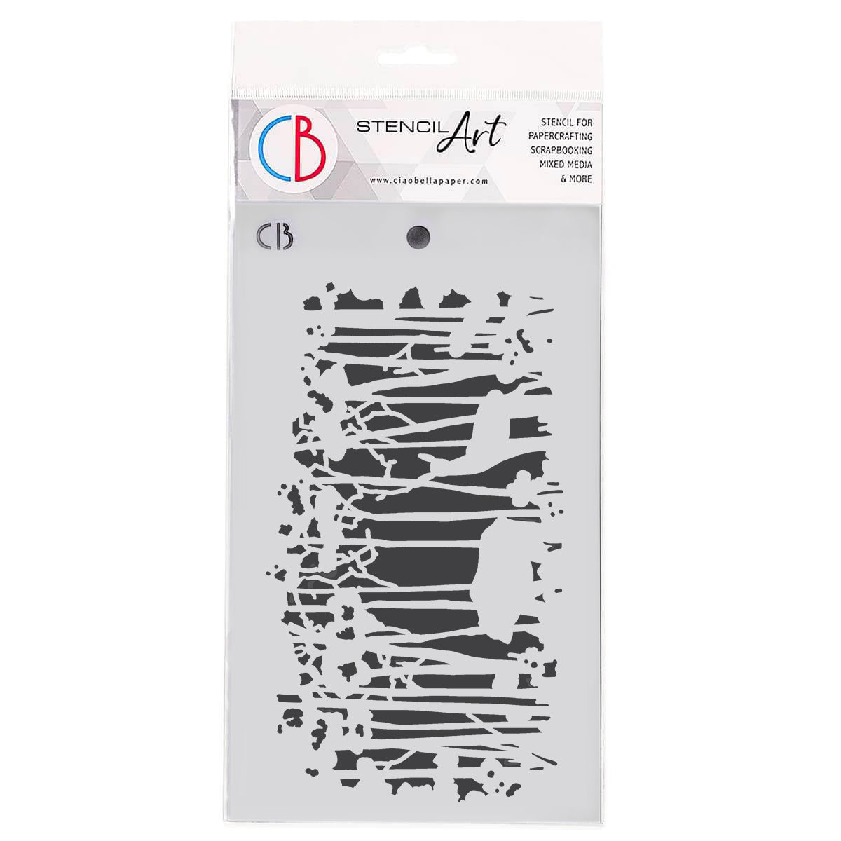 Ciao Bella Texture Stencil 5"x8" Deer Forest-1