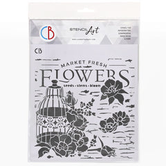 Ciao Bella Texture Stencil 8x8 Market Fresh Flowers-1