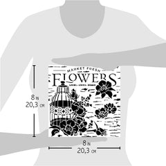 Ciao Bella Texture Stencil 8x8 Market Fresh Flowers-4