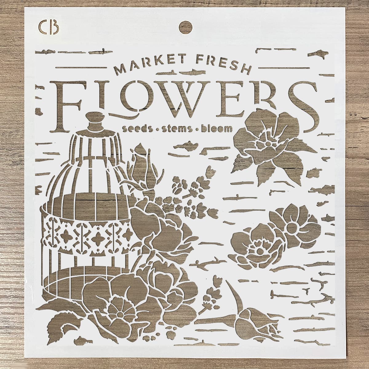 Ciao Bella Texture Stencil 8x8 Market Fresh Flowers-3