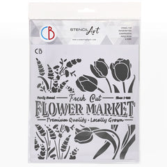 Ciao Bella Texture Stencil 8x8 Flower Market-1