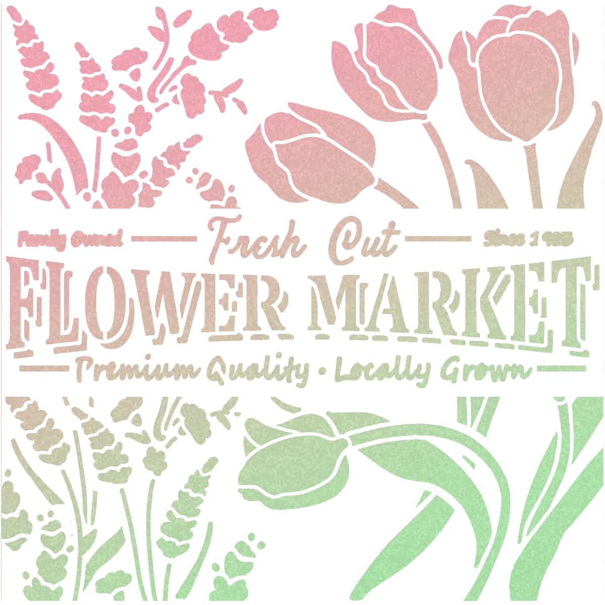 Ciao Bella Texture Stencil 8x8 Flower Market-2