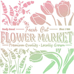 Ciao Bella Texture Stencil 8x8 Flower Market-2