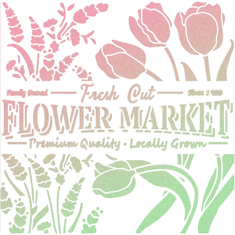 Ciao Bella Texture Stencil 8x8 Flower Market-2