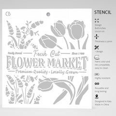 Ciao Bella Texture Stencil 8x8 Flower Market-5