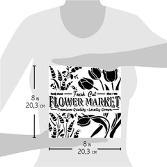 Ciao Bella Texture Stencil 8x8 Flower Market-4