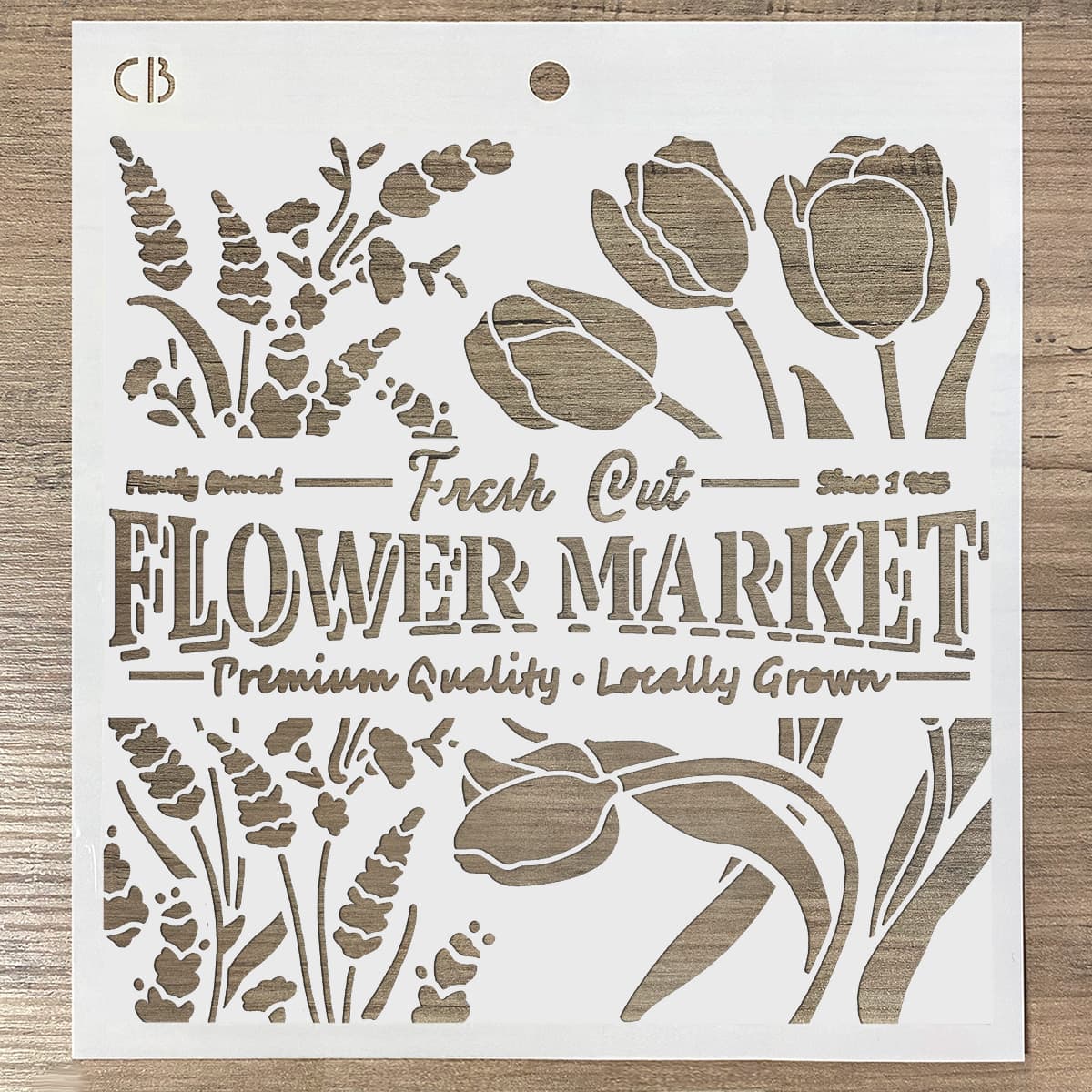 Ciao Bella Texture Stencil 8x8 Flower Market-3