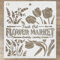 Ciao Bella Texture Stencil 8x8 Flower Market-3