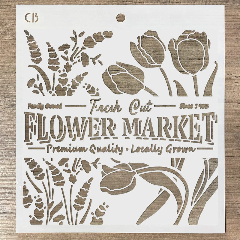 Ciao Bella Texture Stencil 8x8 Flower Market-3