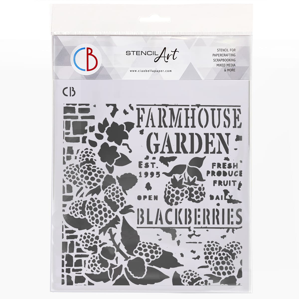 Ciao Bella Texture Stencil 8x8 Farmhouse Garden-1