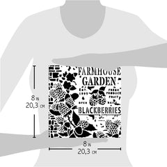 Ciao Bella Texture Stencil 8x8 Farmhouse Garden-4