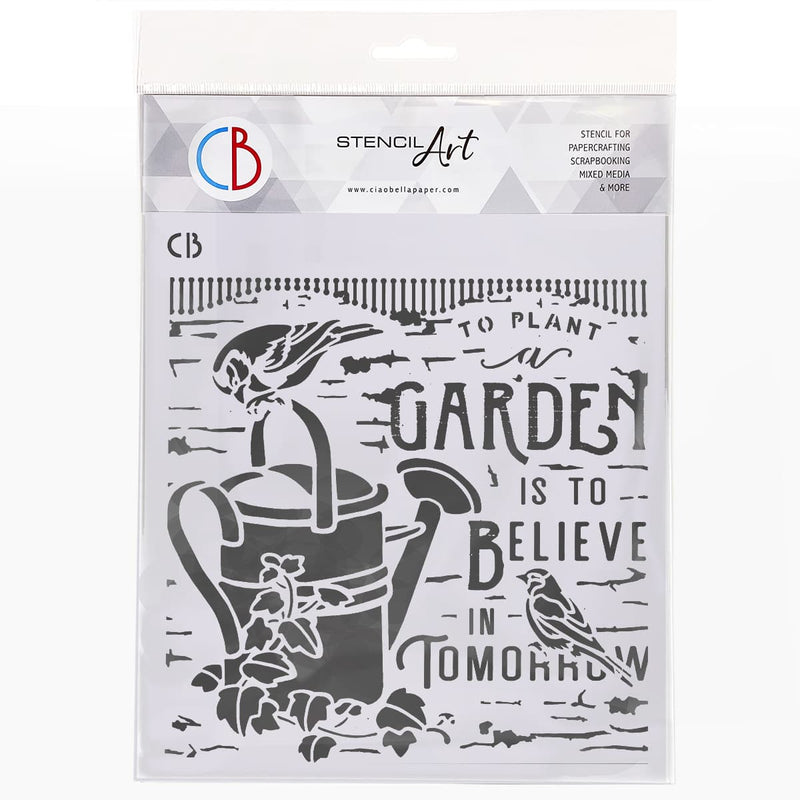 Ciao Bella Texture Stencil 8x8 Believe In Tomorrow-1