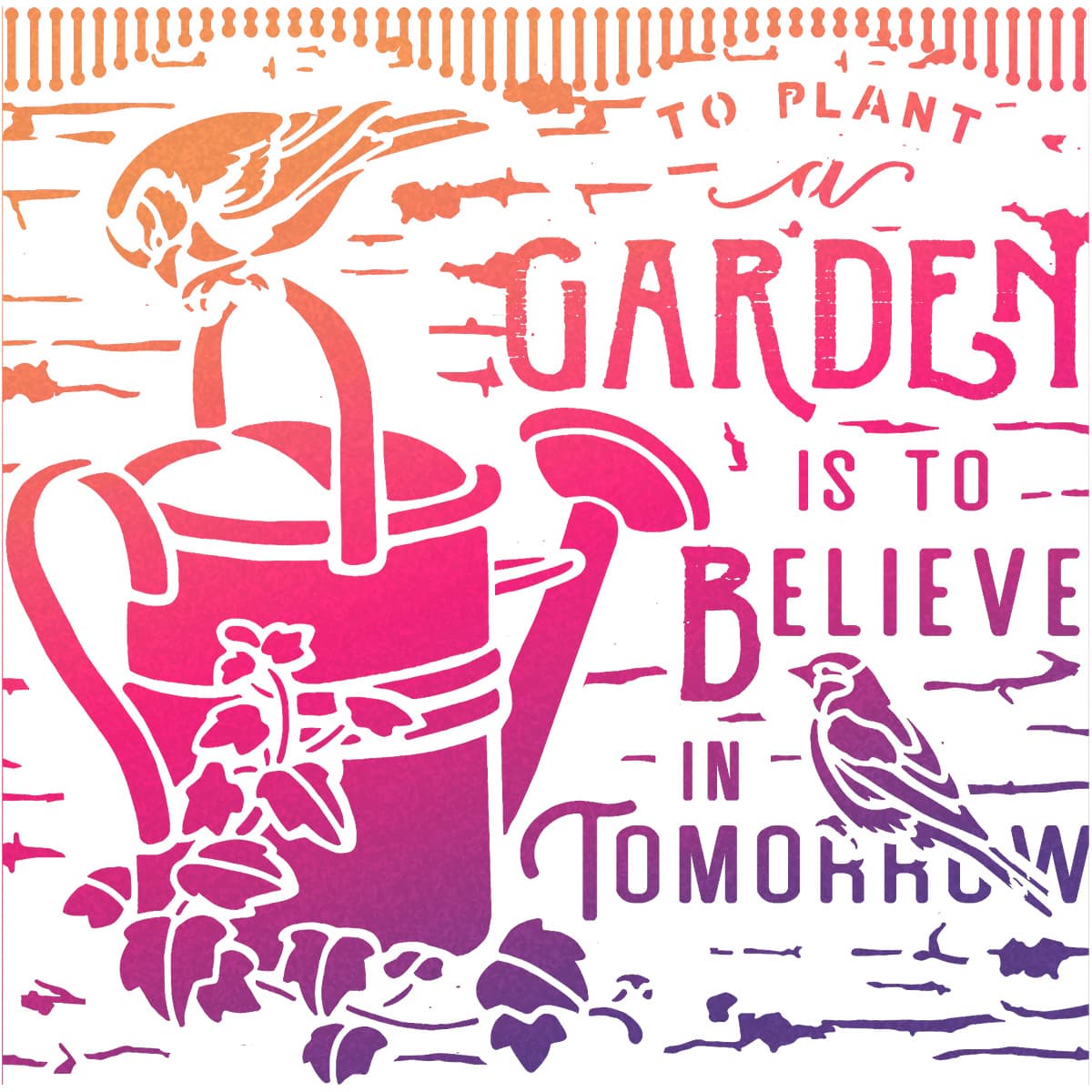 Ciao Bella Texture Stencil 8x8 Believe In Tomorrow-2