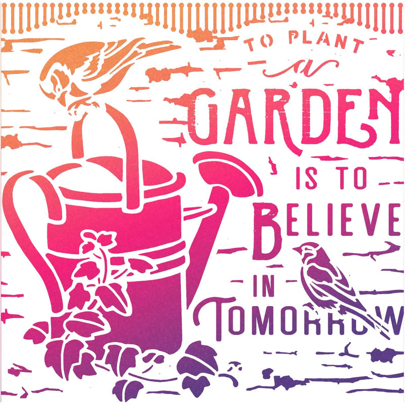Ciao Bella Texture Stencil 8x8 Believe In Tomorrow-2