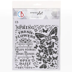 Ciao Bella Texture Stencil 8x8 Spring Fresh Flowers-1