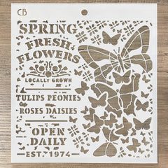 Ciao Bella Texture Stencil 8x8 Spring Fresh Flowers-3