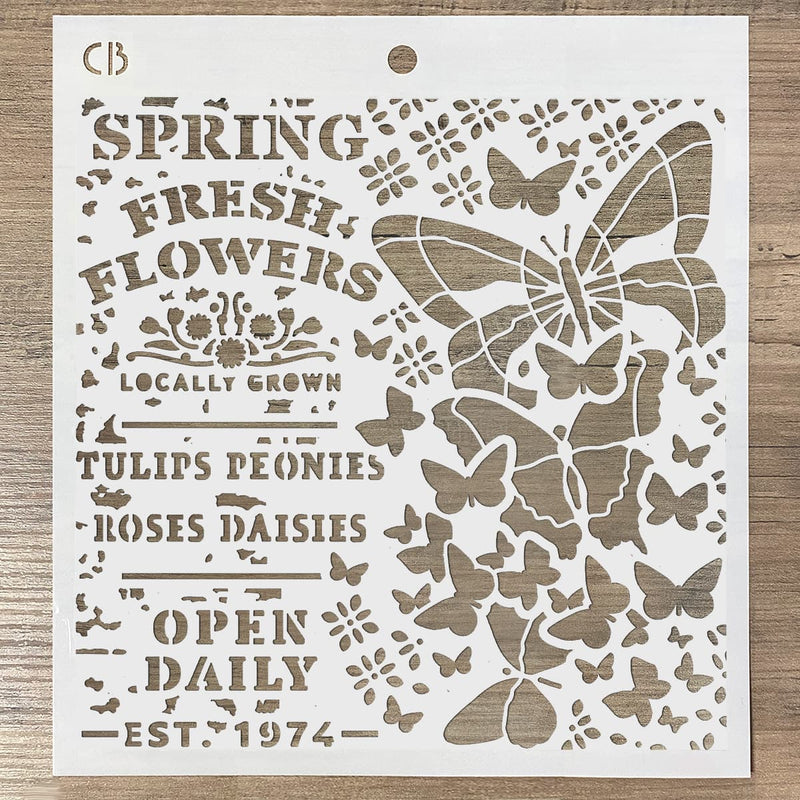 Ciao Bella Texture Stencil 8x8 Spring Fresh Flowers-3